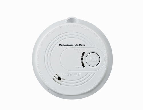 Carbon monoxide alarm isolated over white
